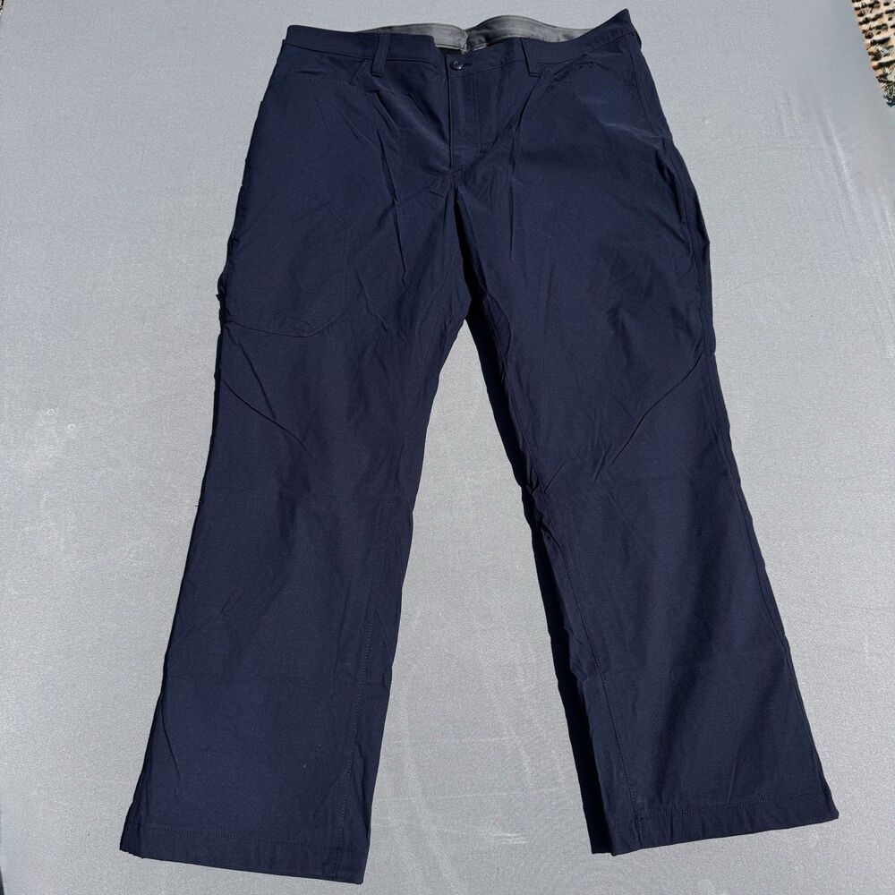 NWT Eddie Bauer Mens Fleece Lined Tech Pants Dark Blue 40x30 Stretch Gorpcore